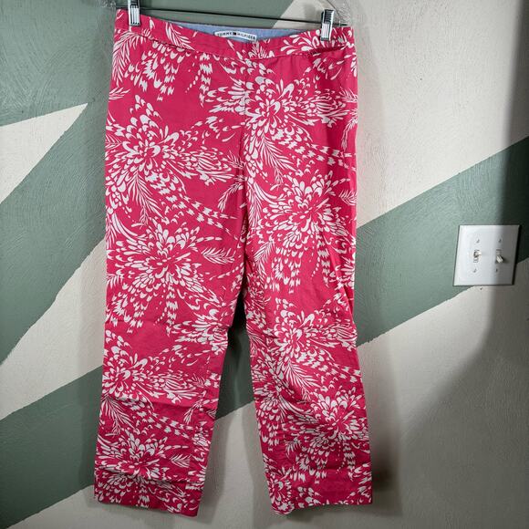 Tommy Hilfiger Women's Size 10 Pink Straight Leg Floral Comfort Summer Pants - Picture 11 of 12
